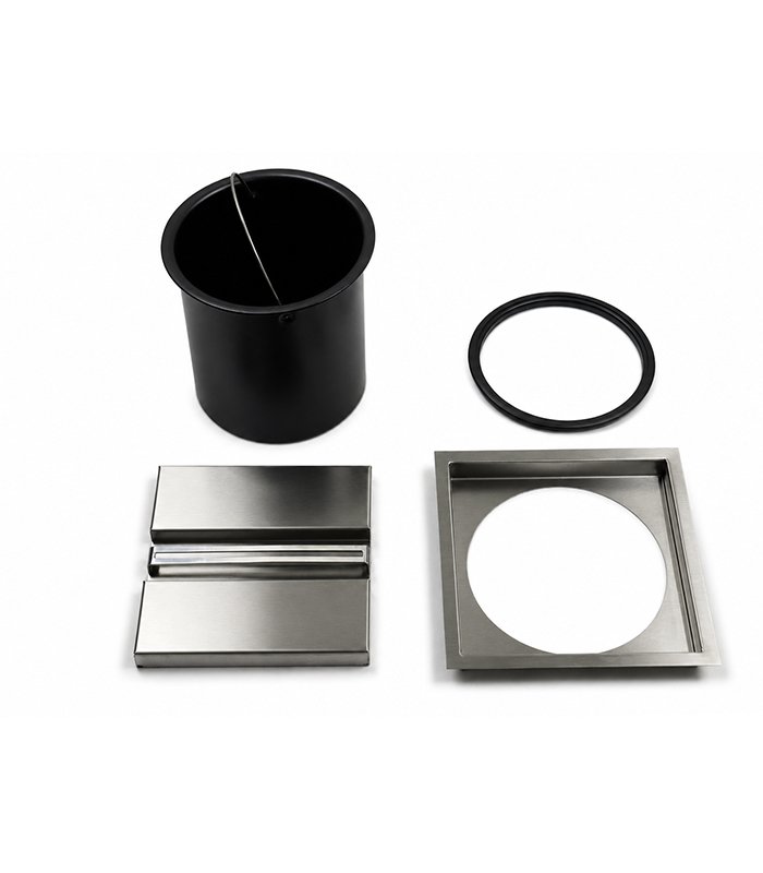 XTEEL Lixeira Quadrada de Embutir em Aço Inox